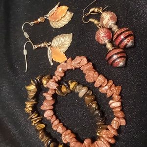 Glass beaded earrings & bracelets